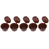 Coffee Capsules Reusable Refillable Coffee Cup Filter Kit Fit for DOLCE GUSTO Machine(Coffee 5 Capsules1 Spoon 1 Brush) In Australia - Darrahopens