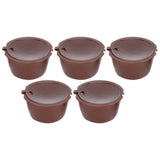 Coffee Capsules Reusable Refillable Coffee Cup Filter Kit Fit for DOLCE GUSTO Machine(Coffee 5 Capsules1 Spoon 1 Brush) In Australia - Darrahopens