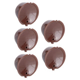 Coffee Capsules Reusable Refillable Coffee Cup Filter Kit Fit for DOLCE GUSTO Machine(Coffee 5 Capsules1 Spoon 1 Brush)