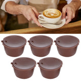 Coffee Capsules Reusable Refillable Coffee Cup Filter Kit Fit for DOLCE GUSTO Machine(Coffee 5 Capsules1 Spoon 1 Brush) In Australia - Darrahopens