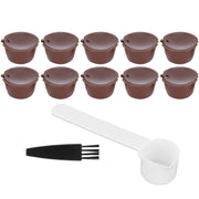 Coffee Capsules Reusable Refillable Coffee Cup Filter Kit Fit for DOLCE GUSTO Machine(Coffee 10 Capsules1 Spoon 1 Brush) In Australia - Darrahopens