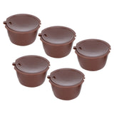 Coffee Capsules Reusable Refillable Coffee Cup Filter Kit Fit for DOLCE GUSTO Machine(Coffee 10 Capsules1 Spoon 1 Brush)