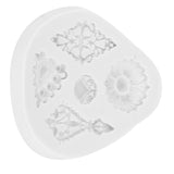 Retro Diamonds Pattern Fondant Mold Silicone Mold DIY Baking Cake Decorating Tool50‑611‑B Gray