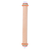 Adjustable Beech and PP Rolling Pin with Detachable Ring for Cake Egg Tart Kitchen Bakery