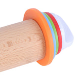 Adjustable Beech and PP Rolling Pin with Detachable Ring for Cake Egg Tart Kitchen Bakery
