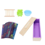 DIY Silicone Soap Mold Set with Wood Box Soap Rack Wrapping Paper Baking SuppliesPurple In Australia - Darrahopens