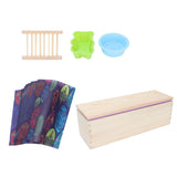 DIY Silicone Soap Mold Set with Wood Box Soap Rack Wrapping Paper Baking SuppliesPurple In Australia - Darrahopens