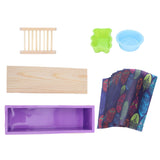 DIY Silicone Soap Mold Set with Wood Box Soap Rack Wrapping Paper Baking SuppliesPurple In Australia - Darrahopens