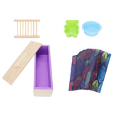 DIY Silicone Soap Mold Set with Wood Box Soap Rack Wrapping Paper Baking SuppliesPurple In Australia - Darrahopens