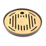 Bamboo Round Tea Tray Teapot Mat Serving Tray Drainage Water Storage Tea Set Home Supplies8in In Australia - Darrahopens