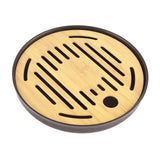 Bamboo Round Tea Tray Teapot Mat Serving Tray Drainage Water Storage Tea Set Home Supplies8in In Australia - Darrahopens