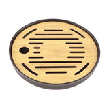 Bamboo Round Tea Tray Teapot Mat Serving Tray Drainage Water Storage Tea Set Home Supplies8in In Australia - Darrahopens