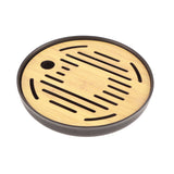 Bamboo Round Tea Tray Teapot Mat Serving Tray Drainage Water Storage Tea Set Home Supplies8in In Australia - Darrahopens