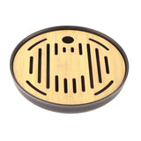 Bamboo Round Tea Tray Teapot Mat Serving Tray Drainage Water Storage Tea Set Home Supplies8in In Australia - Darrahopens