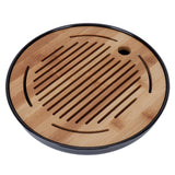 Bamboo Round Tea Tray Teapot Mat Serving Tray Drainage Water Storage Tea Set Home Supplies10in In Australia - Darrahopens