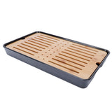 Rectangle Bamboo Tea Tray Teapot Mat Serving Tray Draining Board Tea Set Home Kitchen Use13in 1100ml In Australia - Darrahopens