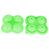 4 Hole Ice Cubes Mold Silicone Ice Ball Maker Mould Tray for Home Kitchen SuppliesGreen