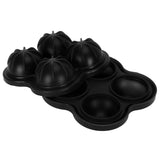 4 Hole Ice Cubes Mold Silicone Ice Ball Maker Mould Tray for Home Kitchen SuppliesBlack In Australia - Darrahopens