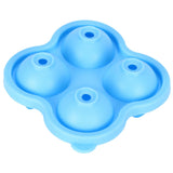 4 Hole Ice Cubes Mold Silicone Ice Ball Maker Mould Tray for Home Kitchen SuppliesSky Blue