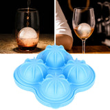 4 Hole Ice Cubes Mold Silicone Ice Ball Maker Mould Tray for Home Kitchen SuppliesSky Blue
