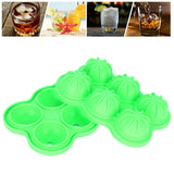 6-Grid Ice Ball Maker Reusable Silicone Ice Ball Mold Tray for Home Kitchen Bar UseGreen