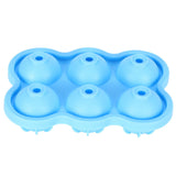 6-Grid Ice Ball Maker Reusable Silicone Ice Ball Mold Tray for Home Kitchen Bar UseSky Blue