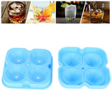4Grid Ice Mold Reusable DiamondShape Ice Cubes Maker Tray Home Kitchen Supplies(Blue )