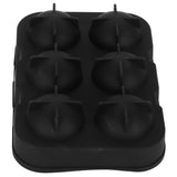 6-Grid Ice Ball Maker Black Reusable Ice Ball Mold for Beer Cocktail Wine Beverage