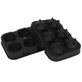 6-Grid Ice Ball Maker Black Reusable Ice Ball Mold for Beer Cocktail Wine Beverage