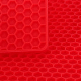 Insulation Pad Food Grade Silicone Pad AntiScalding Thickened Microwave Oven Mat for Kitchen Use(Red )