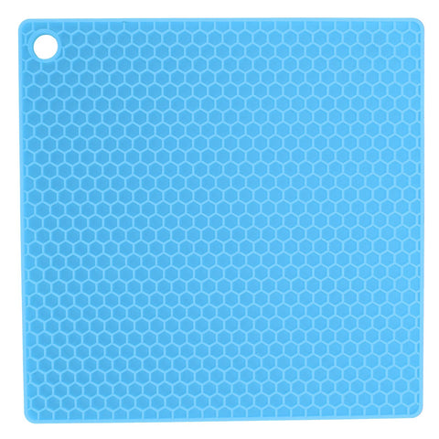 Insulation Pad Food Grade Silicone Pad AntiScalding Thickened Microwave Oven Mat for Kitchen Use(Blue ) In Australia - Darrahopens