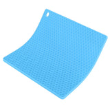 Insulation Pad Food Grade Silicone Pad AntiScalding Thickened Microwave Oven Mat for Kitchen Use(Blue ) In Australia - Darrahopens