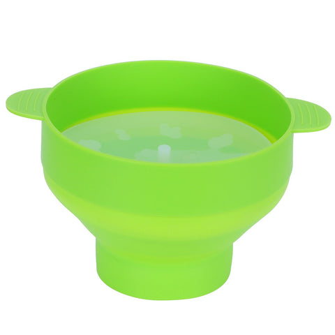 Popcorn Bucket Folding Silicone DIY Popcorn Maker Bowl with Lid Kitchen Accessory(With HandleGreen ) In Australia - Darrahopens