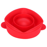 Popcorn Bucket Folding Silicone DIY Popcorn Maker Bowl with Lid Kitchen Accessory(With HandleRed )