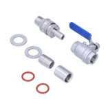 Weldless Kettle Valve Kit 1/2in BSP Ball Valve Quick Connector Bulkhead Assembly