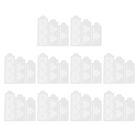 10 Set Cake Spray Mold Cake Border Embossing Mold Fondant Dessert Baking Stencils