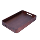 Walnut Rectangular Tray Wooden Dinner Plate Fruit Tray Household Tea Cup Holder for HomeSmall In Australia - Darrahopens