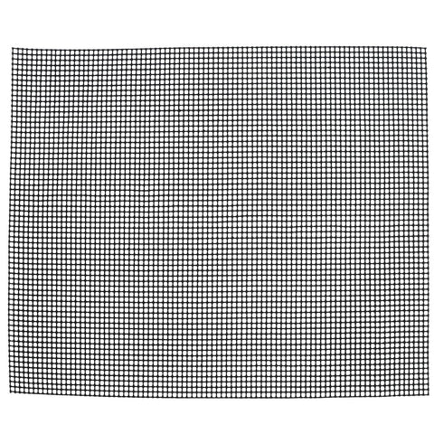 Food Grade NonStick Grid Sheet Multifunctional Barbecue Grid Mat for Barbecue Outdoor(Black 36x42cm )