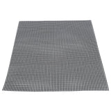 Food Grade NonStick Grid Sheet Multifunctional Barbecue Grid Mat for Barbecue Outdoor(Black 36x42cm )
