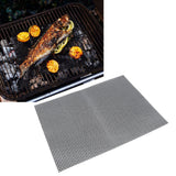 Food Grade NonStick Grid Sheet Multifunctional Barbecue Grid Mat for Barbecue Outdoor(Black 36x42cm )