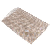 Food Grade NonStick Grid Sheet Multifunctional Barbecue Grid Mat for Barbecue Outdoor(Brown 30x40cm )