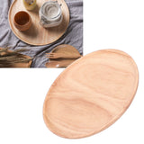 Rubber Wood Dinner Plate Round Tea Serving Tray Fruit Snack Tray Food Storage Plate27cm