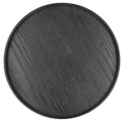 Round Wooden Food Fruit Serving Tray Service Plate for Home Kitchen Hotel Use Black27cm In Australia - Darrahopens