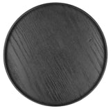 Round Wooden Food Fruit Serving Tray Service Plate for Home Kitchen Hotel Use Black27cm In Australia - Darrahopens
