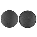Round Wooden Food Fruit Serving Tray Service Plate for Home Kitchen Hotel Use Black27cm In Australia - Darrahopens
