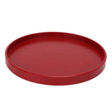 Red Round Wooden Plate Food Grade Fruit Cutlery Tray for Kitchen Home Restaurant24cm