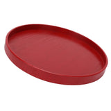 Red Round Wooden Plate Food Grade Fruit Cutlery Tray for Kitchen Home Restaurant24cm