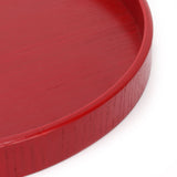 Red Round Wooden Plate Food Grade Fruit Cutlery Tray for Kitchen Home Restaurant24cm
