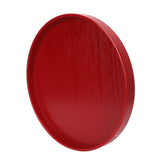 Red Round Wooden Plate Food Grade Fruit Cutlery Tray for Kitchen Home Restaurant27cm