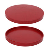 Red Round Wooden Plate Food Grade Fruit Cutlery Tray for Kitchen Home Restaurant27cm